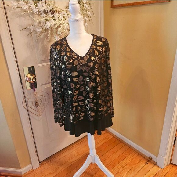 JOSEPH RIBCOFF TUNIC WITH SHEER OVERLAY - Picture 2 of 16